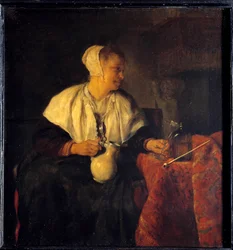 O desordeiro. Pintura de Gabriel Metsu (1629 - 1667) Ec. Oco.