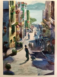 Viagem a San Juan, 2023 (aguarela sobre papel)