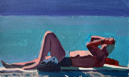 Nap By The Sea, 2024 (acrílico sobre papel)