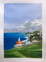 Porto Rico e o seu mar, 2023 (aguarela sobre papel)