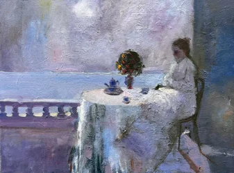 Mulher à beira-mar, 2020 (óleo sobre tela)