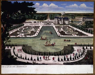 Canal du domaine de Chantilly - gravura de Perelle