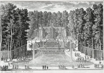 As novas cachoeiras nos jardins de St Cloud (por Ours) - por Perelle, finais do século XVII