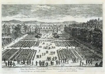 Vista do Jardin des Plantes no século XVII, por Perelle
