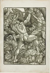 Hércules e os gigantes, de cenas da vida de Hércules
