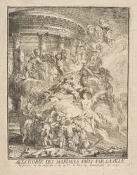 Alegoria de casamentos realizados pela cidade de Paris no nascimento do duque da Borgonha, 1752.