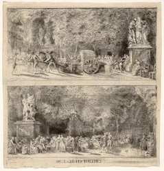Cenas das Tulherias: As cadeiras e o carrinho de água, 1760, retocado em 1763