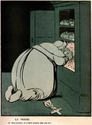 Desenho animado no diário de humor político francês "O prato de manteiga" especial do Vaticano (n°242 de 18 de Novembro