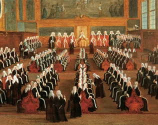 Conselho de Pregadi no Palácio Ducal, por Gabriele Bella (1730-1799), Detalhe