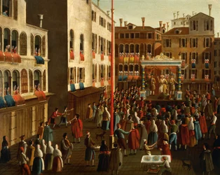 Itália, Veneto, Veneza, Feira no Campo San Luca