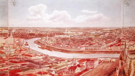 Panorama de Moscou, representando o rio Moskva, 1819 (wc no papel) (ver 170139-170146)
