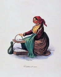 Vendedor de ovos, por Gaetano Dura (1805-1878), Itália