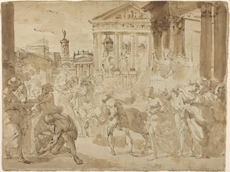 Uma procissão triunfal na Roma Antiga