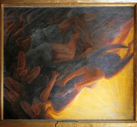 Queda dos Anjos, painel central do tríptico