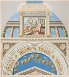 Moldura e campo abobadado com construção de arca. 1774