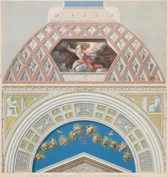 A moldura e o campo abobadado com Deus separam a luz e as trevas. 1774