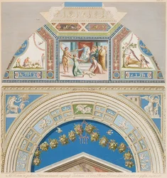 Moldura e campo abobadado com julgamento de Salomão. 1774