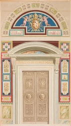 Porta, moldura e moldura Loggia XIII