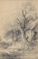 Casas de campo e árvores
