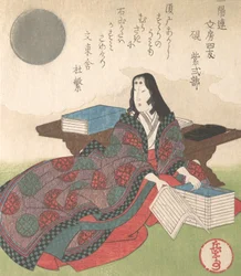 Quatro Amigos da Caligrafia: Lady Murasaki, século XIX.