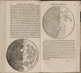 Folha do livro Sidereus Nuncius Sidereal Messenger por Galileo Galilei, 1610