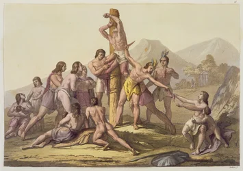 Índios peruanos fazendo um sacrifício, de 