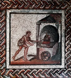 Cena de fazer pão. (mosaico, fim 2, início do século 3)