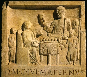 Festa de alívio retratando a civilização romana