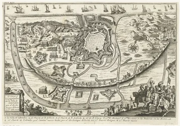 Beleg van Oostende, 1601
O Cercamento e Expulsão da Cidade de Ostende pelo Arquiduque Albert no ano de 1601 (título sobre o objecto)