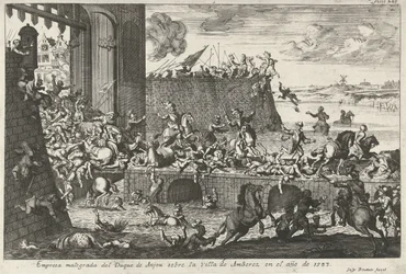 De Franse Furie te Antwerpen, 1583 Empresa falida do Duque de Anjou na cidade de Amberez no ano de 1583 (título no objeto)