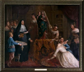 A arquiduquesa Isabel de Espanha, que entrega as suas jóias à Basílica de São Martinho em Halle