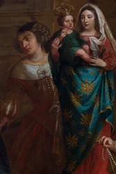 A arquiduquesa Isabel de Espanha, que entrega as suas jóias à Basílica de São Martinho em Halle