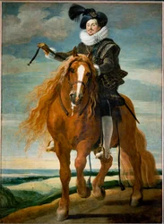 Retrato equestre de Don Diego Messia Felipe de Guzman, Marques de Leganes ... (pintura sobre tela)