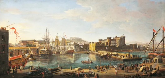 Docklands em Nápoles, por Gaspar van Wittel (1652 ou 1653-1736)