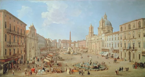 Roma, Piazza Navona (óleo sobre tela)