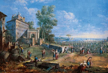 The Harvest Painting by Gaspare Vanvitelli (Gaspar van Wittel, Caspar Van Vitelli) (1653-1736) Prato, Museo Civico