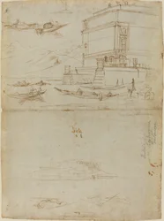 Estudos do Lago Maggiore e da Entrada de um Palazzo