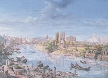 Vista de Roma com São Pedro e Castel Sant &39;Angelo à distância, 1685