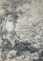 Paisagem com Elias e o Anjo no Monte Horeb