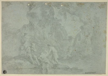 Paisagem rochosa com figuras