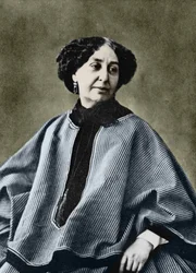 George Sand (Aurore Dupin, Baronne Dudevant) (1804-1876), escritor francês, fotografado por Nadar por volta de 1865.