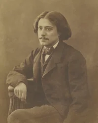 Retrato do autor Alphonse Daudet 1840-1897, ca 1860.