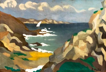 À beira-mar (óleo sobre tela)