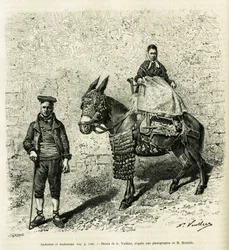 Andorra e Andorra. Gravura de G.Vuillier, para ilustrar a história Le val d