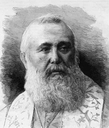 Retrato de Charles Lavigerie (1825-1892) Arquebactéria de Argel, Cardeal Primaz de África. Gravura de M.G. Vuillier em "Le Monde Illustré" n°1323 de 5 de Agosto de 1882.