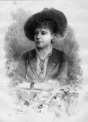 Retrato de Rosita Mauri (1849-1923), dançarina clássica espanhola. Gravura de Vuillier em "Le Monde Illustré" n°1237 de 11 de Dezembro de 1880.