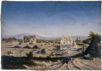Le Fort de Vanves, durante a guerra de 1870, cerca de 1870 (óleo sobre tela)