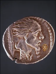 Presumir perfil de Vercingetorix numa peça de Gauloise. Museu de Medalhas. Milão