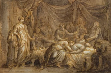 Andrômaca Luto pela morte de Heitor, 1760-63 (caneta e tinta no papel)