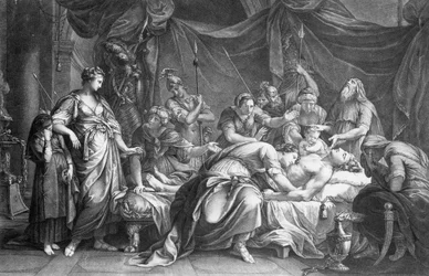 Andrómaca lamentando a morte de Heitor, gravado por Domenico Cunego, 1764